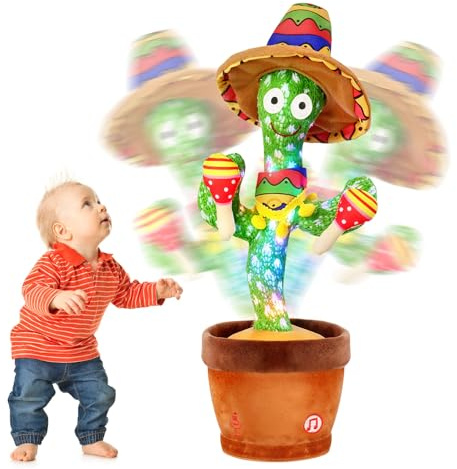 seOSTO Cactus Ballerino,Ricamo Sicuro Senza Occhi di Plastica Cactus Che Balla e Ripete (Stili di batteria)