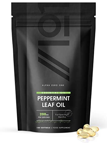 Cold-Pressed Peppermint Oil 200mg - 60mg Menthol – 180 Softgels - Fast Absorbing & Easy to Digest - Natural Peppermint Oil Digestive Supplement (6 Months Supply) by Alpha01