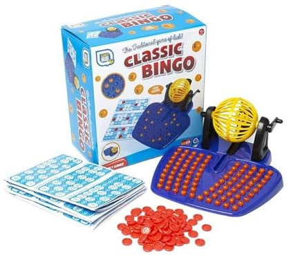 Klassisches Bingo-Spiel-Set – komplett mit Bingo-Bällen und Bingo-Karten & Bingomaschine, Familie, Freunde, Erwachsene, Kinder, mehrere Spieler, lustiges Spiel, traditionelles 5+ Geschenk