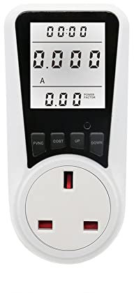 ZYWUOY Power Metering Socket, Electricity Meter for Socket Dual Rate Electricity Meter Energy Cost Measurement for Home Office UK