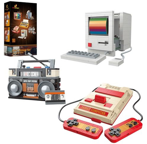 JMBricklayer Conjuntos de construcción para adultos, consola de juegos retro, regalos nostálgicos de los años 80 para amantes y jugadores retro, elementos de decoración vintage únicos (552 piezas)