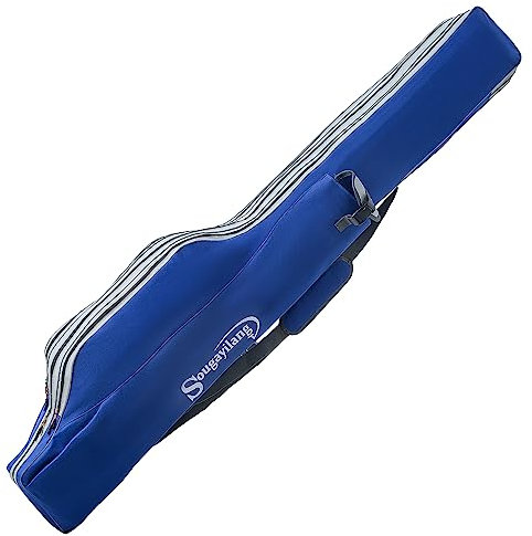 Sougayilang Angelruten Tasche Tragbare Angelgerätetasche, 3-Lagen Angeltasche Outdoor Angelträger Tasche Rollenwerkzeug Tragetasche Angelruten Tragtasche 175cm Hohe Kapazität.