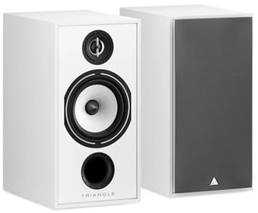 triangle Borea BR04 Coppia di altoparlanti da scaffale, alta fedeltà, 2 vie, 25 mm, EFS Silk Dome Tweeter con guida d'onda, colore: bianco