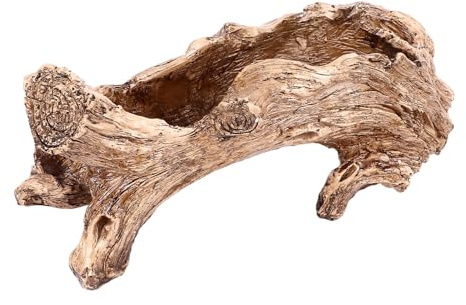 Masyrt Maceta de madera artificial de resina para plantas suculentas, raíz de árbol vintage, tronco de árbol, como maceta para flores, decoración de jardín