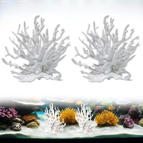 Editbar 2 Stück Aquarium Deko Künstliche Korallen Haze,Garnelen Aquarium & Aquarienpflanze Echt, Zubehör für Landschaftsbau Wasserlandschaft Dekoration Decor Mikromodell