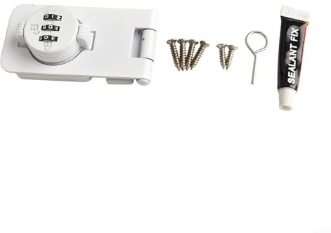 Cerradura de combinación segura para puertas y armarios, aleación de zinc resistente (blanco, 3.5 pulgadas)