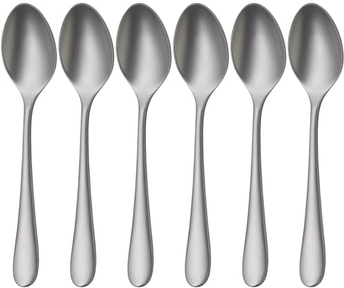 WMF Merit Espressolöffel-Set, 6 Stück, 6 Personen, sandgestrahlt, Ergonomisch, Cromargan protect®, Spülmaschinenfestes Besteck 1140966310
