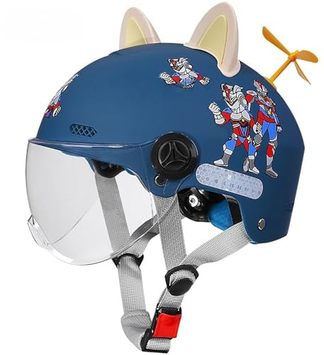 Casco Infantil Casco Abierto para Niños Y Niñas Casco Ajustable para Bicicleta O Patinete Diseño Ligero Y Multifuncional Estampado De Dibujos Animados Protección De Seguridad C,(49-54CM)