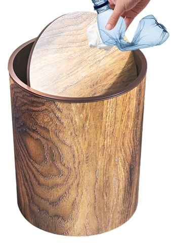Cestino della spazzatura retrò con coperchio ribaltabile, porta spazzatura in stile classico | Secchio interno per cucina, bagno, soggiorno, ufficio, camera da letto, garage, organizzazione delle