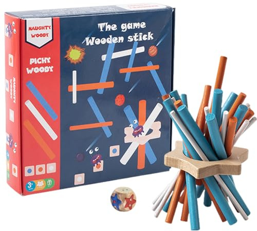 Gioco Di Bastoncini Da Cattura - Legno | Gioco Di Mikado Portatile Classico | Bacchette Educative Colorate Giocattolo Di Indirizzo per Riunioni Di Famiglia Feste Viaggio Classe Divertimento Indoor