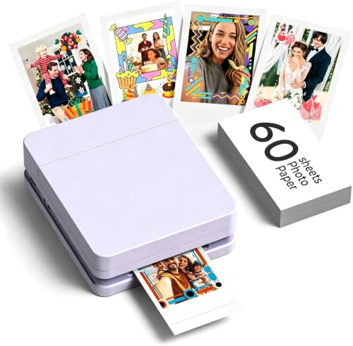 Nelko PP01 2x3 Portable Photo Printer with 60 Sheets, Purple