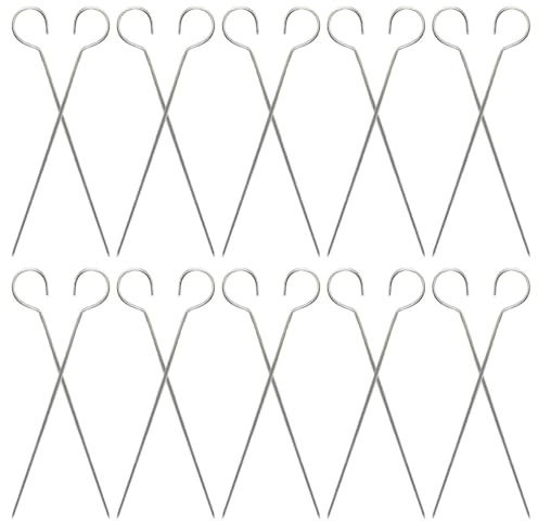 TOYANDONA 30 Pezzi Spiedini per Barbecue in Metallo Inossidabile Estremità Arrotondata, Resistenti e Stabili, per Grigliare Carne e Verdure in Friggitrice ad Aria alla Colazione