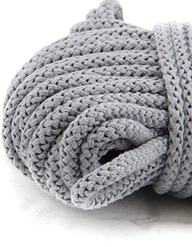 NTS-Nähtechnik Baumwohlkordel 8mm | Farb und Längenauswahl | 100% Baumwolle | mit Polyester Kern | (grau, 50m)