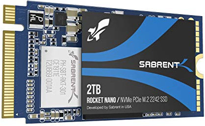 SABRENT 2242 M.2 NVMe SSD 2TB, Interne SSD 2500 MB/s Lesen, 42 mm PCIe 3.0 X4, Internes Solid State Drive, High Performance kompatibel mit Allen PCs, NUCs und Laptops (SB-1342-2TB)