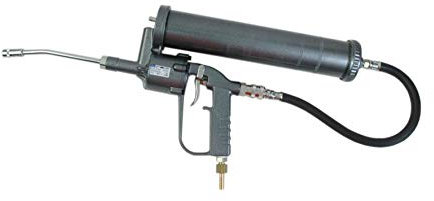 Druckluft-FettpresseDFP 1000 bis NLGI 2 mit Düsenrohr mit Sicherheits-Gummipanzerschlauch 110/R und 4-Backen-Profi-Mundstück