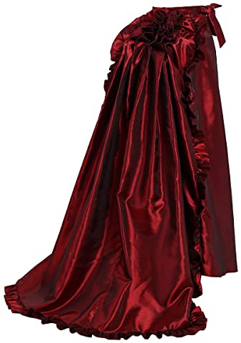 COSDREAMER Vestido Alto de Las Mujeres Victorian Petticoat Gothic Steampunk Volantes Basel Falda, Rosso, 6