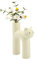 BestAlice Süße Katze Keramik Vase, Handgemachte Blumenvase für Dekor, Einzigartige Röhre Form Vasen U Getrocknete Blume, Kunst Handwerk Mittelstück (Weiß)