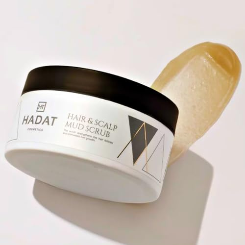 Exfoliante capilar HADAT Cosmetics hair and scalp mud scrub para una limpieza profunda y eliminación de impurezas y células muertas del cuero cabelludo. El pelado con el barro del Mar Muerto
