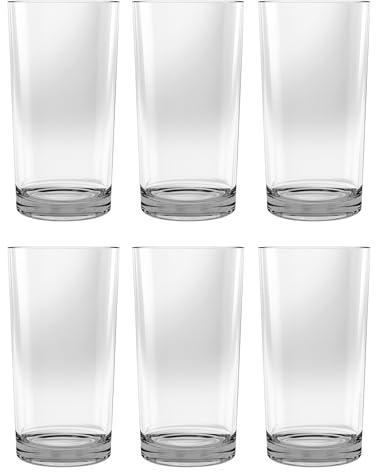 TarHong Montana Heavy Base Jumbo Drinkware, plastica di alta qualità, infrangibile, per interni ed esterni, trasparente, 680,4 g, set da 6