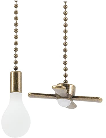 Housoutil Catena Di Estensione in Metallo Per Ventilatore Da Soffitto Confezione Da 2 Catena Di Trazione Leggera Per Lampada Da Ventilatore Da Soffitto Facile Da Installare