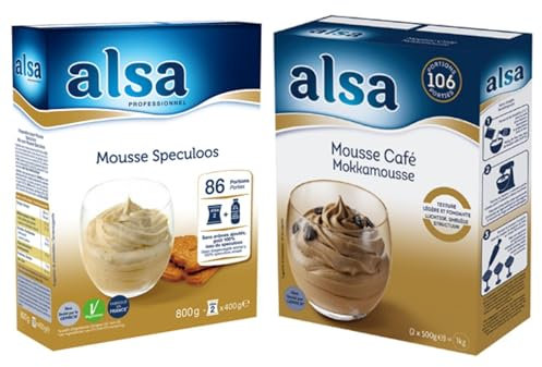 Alsa Préparations : pour mousse spéculoos 800 g & mousse au café 1 kg