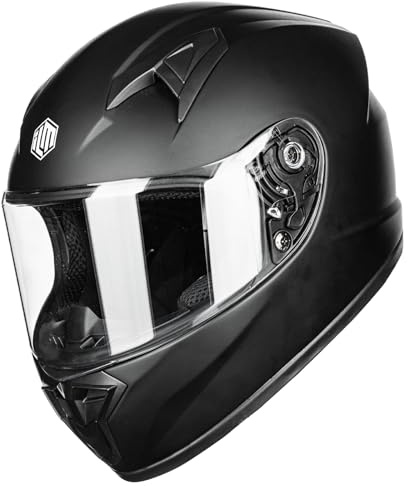 ILM Motorcykelhjälm barn full ansiktsmodell MF521, matt svart, XL