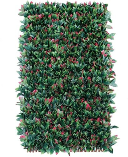 DVAURLIAN Seto artificial de 100 x 200 cm. Pared de plantas artificiales, protección visual, para balcón, jardín, valla de jardín, adecuada para paredes interiores, con enrejado, enrejado de jardín