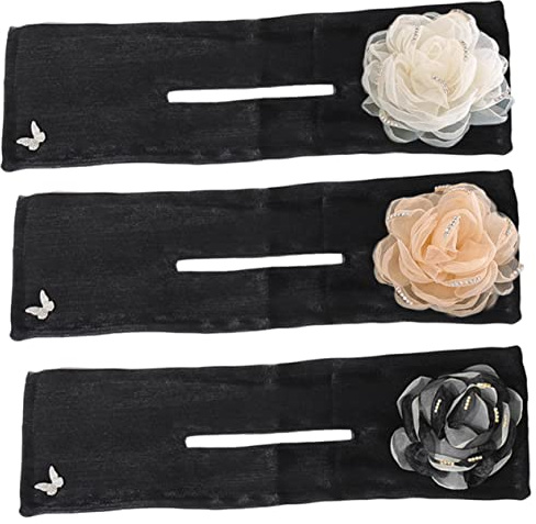 SAFIGLE Lot De 3 Modeleurs De Chignon En Fil Métallique à Fleurs En Mousseline 3 Couleurs, Machine à Chignon Pour Femmes, Outil Coiffure Pratique Pour Mariage Et Quotidien