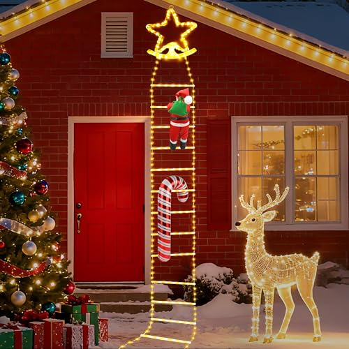 MOMOSTAR 3.5m Guirlande Lumineuse Exterieure Intérieur Alimenté par Batterie, Decoration Noel Exterieur Intérieur Indice D'étanchéité IP44, 390 LED Guirlande Lumineuse, Lumineux Decoration Noel Cadeau
