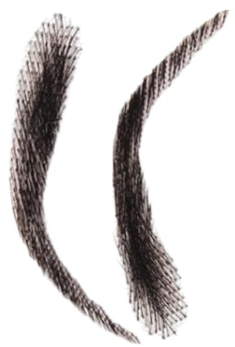 Human Hair False ögonbrynen - Riktigt hår naturfibrer | Återanvändbara | falska ögonbrynen med förformad båge | Används för vardagsmink, kostymdesign, teatermakeup, professionell skönhetsanvändnin