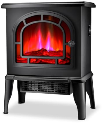 STARLYF Flame Heater - Chimenea Eléctrica Decorativa 2000W con Efecto Llama Realista | Termostato y 2 Niveles de Potencia | Calefactor Silencioso y Seguro | Estilo Retro para el Hogar