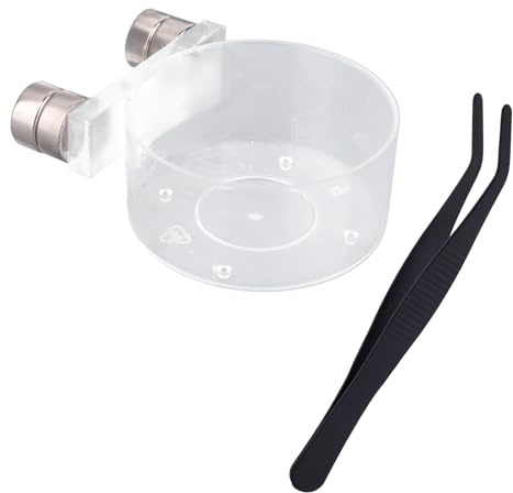 Fukaisu Plateau Alimentation Araignée Sauteuse Ensemble, Bol Eau Magnétique Pince Alimentation Reptile et 2 Araignée Sauteuse Terrarium Accessoires pour Petits Animaux