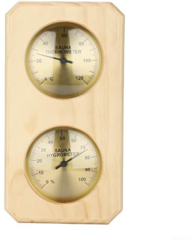 Termómetro higrómetro de sauna, medidor de humedad de temperatura bimetálico montado en la pared para monitoreo de sala de sauna interior