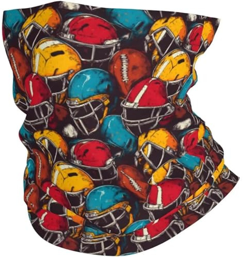 Coloridas gaiters de casco de fútbol americano para hombres, máscara facial en el cuello, pañuelo en la cabeza, pasamontañas y bandana