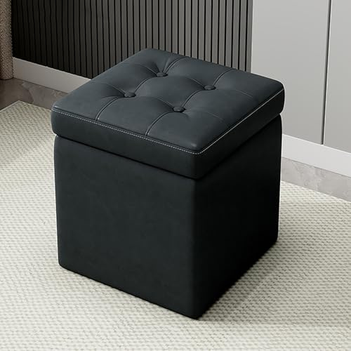 SZITW Pouf Contenitore, Piccola Panca Contenitore ai Piedi del Letto, Sgabello da toeletta con Scomparto Nascosto, poggiapiedi, Baule Contenitore con Seduta Imbottita, per Soggiorno, Camera da Let