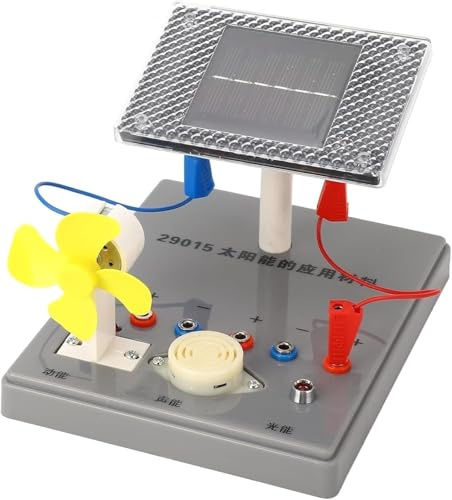 Kit de experimentos de energía solar, modelo de conversión de energía solar, kit de ciencia DIY con ventilador y zumbador para educación en el aula
