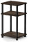 Furinno Beistelltisch mit 3 Ablageebenen, Holz, Columbia Walnut/Schwarz, 29.21 x 34.04 x 57.91 cm