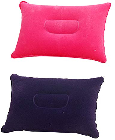 RainbowBeauty Inflatable Travel Pillow Portable Outdoor Pillow Comfortable Blow Up Cushion Small Soft Air Cushions for Camping Backpacking Hiking 2 PCS