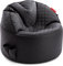 Gamewarez Sitzsack mit 2 in 1 Funktion, Gaming Sitzsack/Sessel mit Rückenlehne und Lifystyle Hocker für Erwachsene & Teenager, inkl. Seitentasche, 85x42 cm, Kunstleder, Made in Germany, schwarz