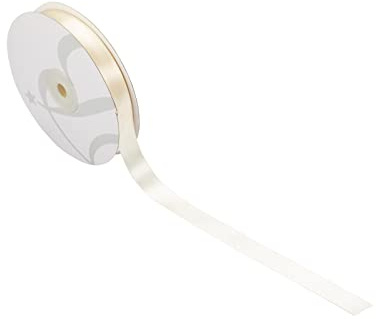 Nastro Doppio Raso 10mm X 50 Metri per Artigianato, Natale, Decorazioni, Adatto Per confezionare Regali, Feste di Compleanno, Matrimoni, Bomboniere (Panna)