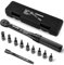 DIYLAND 1/4 Inch Drive Click Torque Wrench Set, 2-24 Nm Bike Torque Wrench Set with Dual Direction Adjustable 72 Tooth, Including Extension Bar, Socket Set for Car, Bicycle and Motorcycle Repair