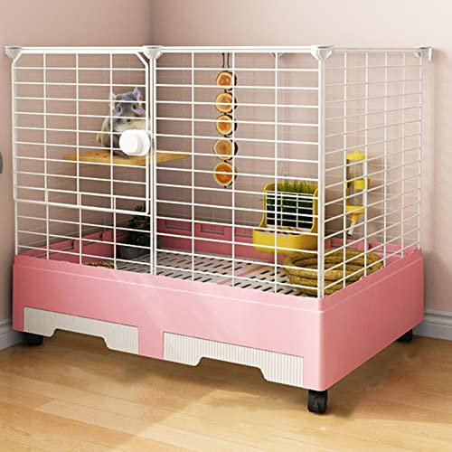 Hasenkäfig – Kaninchenlebensraum für den Innenbereich, Hasenkäfige für Kaninchen, Meerschweinchenkäfig für den Innenbereich, 2 Ebenen, Kleintierkäfig, Kaninchenstall mit Rädern für Hasen, Chinchillas,