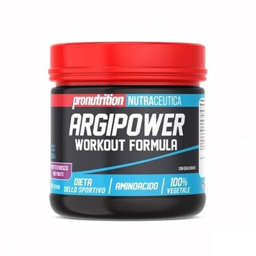 Pronutrition ARGIPOWER WORKOUT FORMULA da 200g - Arginina il polvere Aromatizzata ai Frutti di Bosco.