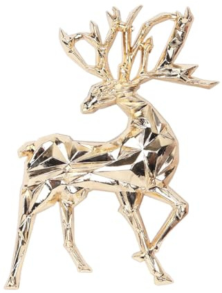 Aublinto Broche cerf doré - Broche de Noël - Cadeau de Noël - Corsage - Broche diamant - Cadeau de Noël - Bijou fantaisie - Vintage - Pour vêtements, taille unique, Métal