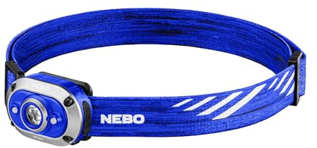 NEBO MYCRO 450 Rechargeable Headlamp | 450 Lumens, 6 Light Modes, Water Resistant, Detachable Hat Clip, Super Bright Head Lamp for Camping & Hiking, Includes USB Charging Cable (Blue)
