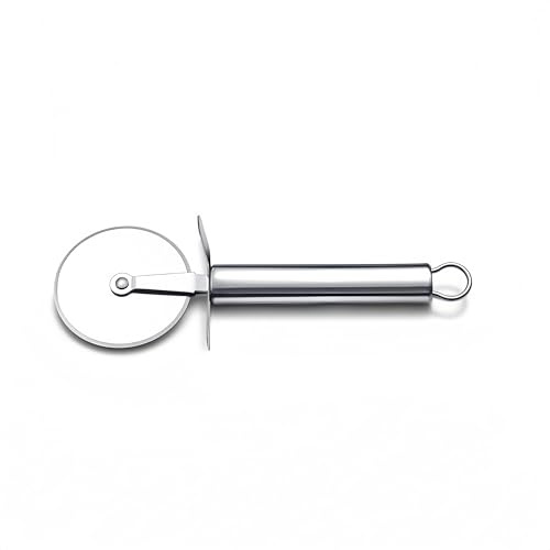 Roulette à Pizza en Inox – Coupe Pizza Professionnelle avec Roulette Précise, Couteau à Pizza Découpe Facile & Net pour Pizza, Pâte & Autres Aliments – Lame Inoxydable Durable
