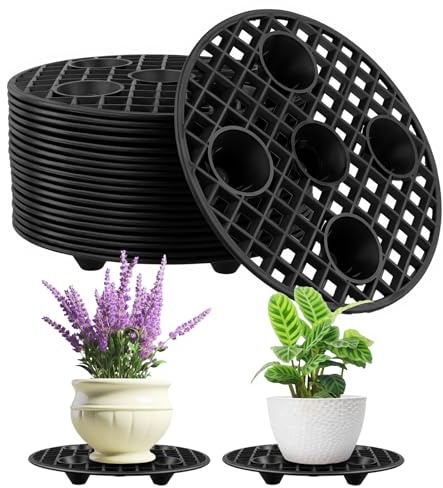 ZEONHEI 20 stycken blomkruksställ 20 cm, blomkruka underlägg runt växtstativ, krukunderlägg dränering växter blomkruksgaller för inomhus utomhus till bonsaiskålar, trädgårdskruka