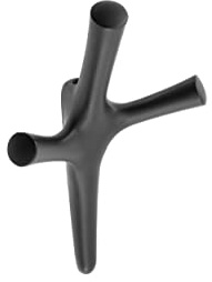 GTV - Patère Waencia – Surface : Noir Mat – Extérieur : 164 x 107 x 58 mm – Crochet Porte-Manteau pour Porte, Salle de Bain, Cuisine, Couloir, Bureau, Crochet de Manteau, Crochet Mural