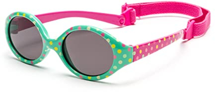 Kiddus Gafas de Sol Bebé 0 a 12 Meses, Recién Nacido y Neonato, Polarizadas CAT3 UV400, Bebés Niño Niña, Muy Flexibles de TPE, con Banda Ajustable, Sin BPA, Cumple Normativa ISO y CE