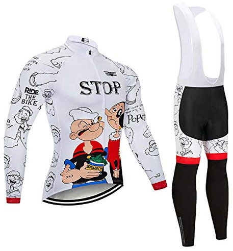 Moxilyn Abbigliamento Ciclismo da Uomo,Maglia Manica Lunga+Pantaloni Lunghi,Cuscino Gel 20D,Moda Set Completo,Abbigliamento Sportivo per Bicicletta,Ciclismo Ciclismo Jerseys per Uomo